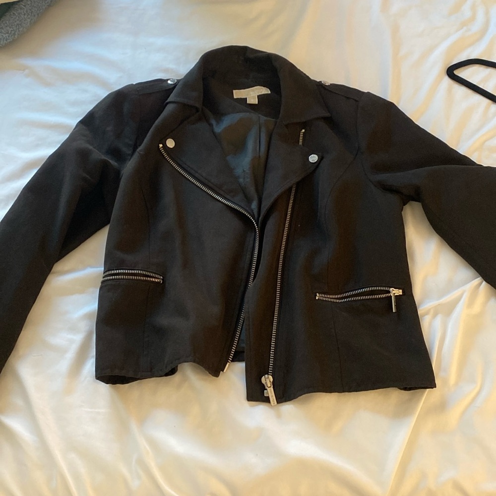 Michael kohls faux suede black moto jacket